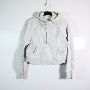 Lululemon Scuba Oversized 1/2 Zip Hoodie Heathered Core Ultra Light Grey XS/S